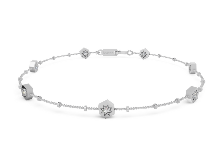 Diamond by the Yard Bracelet in White Gold