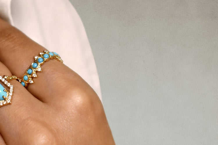 Turquoise Crooked Crown Ring