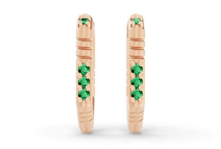 Medium Brenna Emerald Hoops In Rose Gold