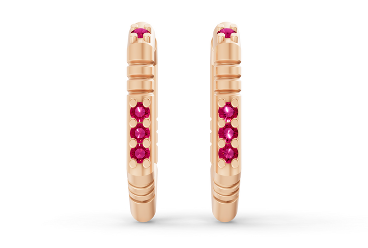 Medium Brenna Ruby Hoops In Rose Gold