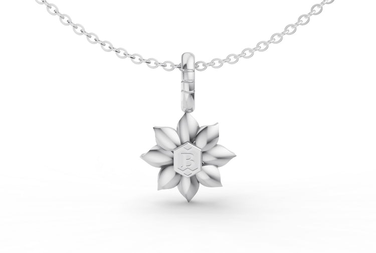 Mini Diamond Flower Charm in White Gold