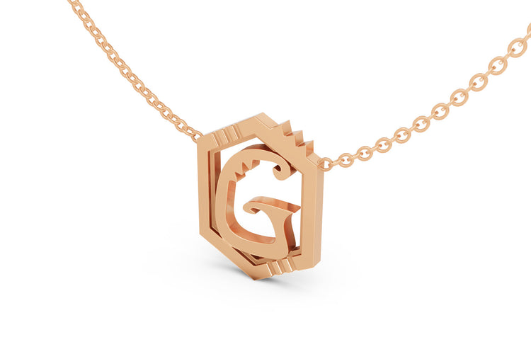Mini Letter Necklace in Rose Gold, letter G