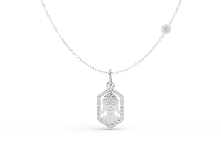 Pleasant Buddha Diamond Necklace in Gold