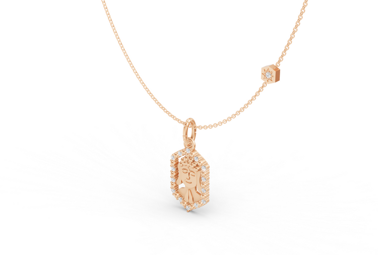 Pleasant Buddha Diamond Necklace in Gold