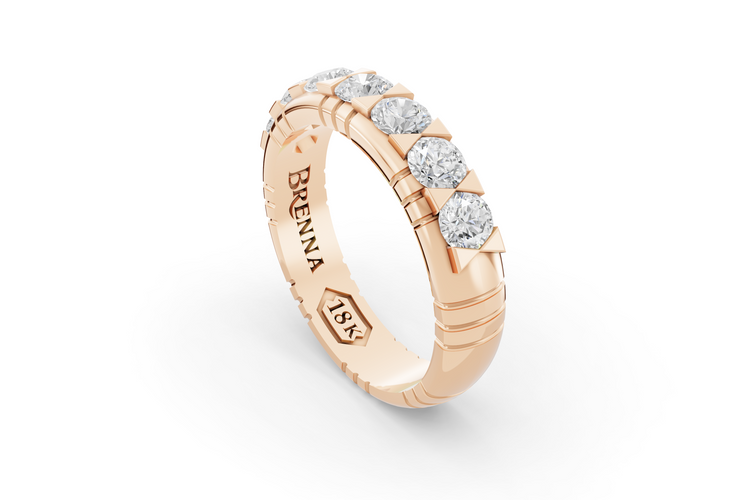 Lucky Seven Diamond Band in Rose Gold