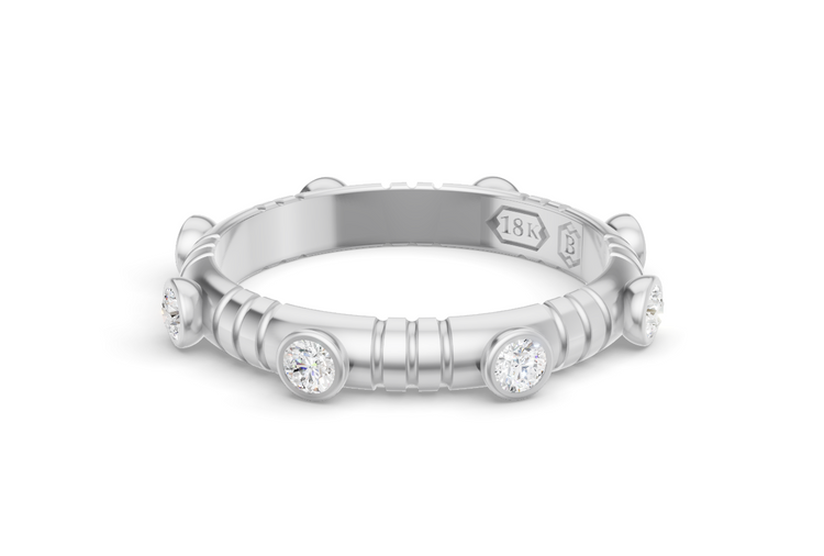Dot Band in White Gold and Diamond