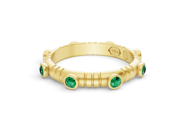 Dot Band in Emerald and Yellow Gold