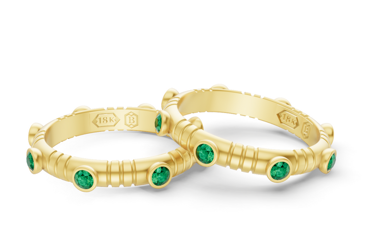 Dot Band in Emerald and Yellow Gold