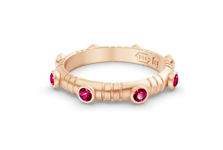 Dot Band in Ruby and Rose Gold
