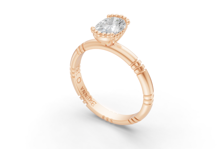 .75ct Oval Diamond Iskra Ring in Rose Gold