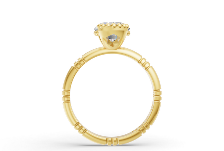 1.5ct Oval Diamond Iskra Ring in Yellow Gold