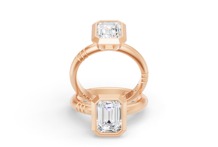 The Leland Emerald cut Diamond Ring in Rose Gold