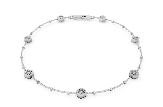 Diamond by the Yard Bracelet in White Gold