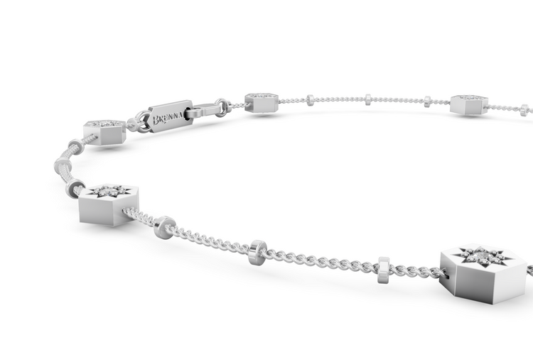 Diamond by the Yard Bracelet in White Gold