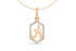 Diamond Pave Letter Charm in Rose Gold, letter A