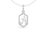 Diamond Pave Letter Charm in White Gold, letter A