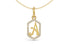 Diamond Pave Letter Charm in Yellow Gold, letter A