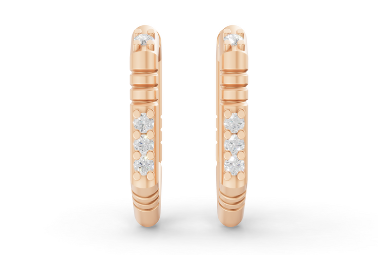 Medium Brenna Diamond Hoops In Rose Gold