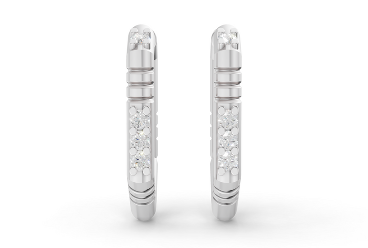 Medium Brenna Diamond Hoops In White Gold