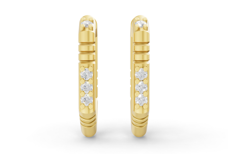 Medium Brenna Diamond Hoops In Yellow Gold