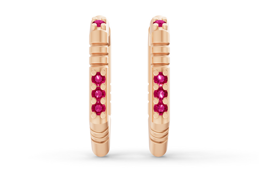 Medium Brenna Ruby Hoops In Rose Gold