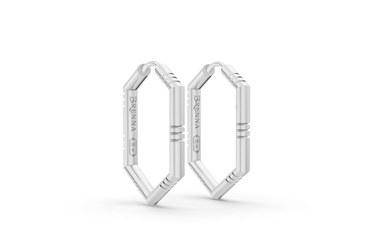 Brenna Hoops In White Gold