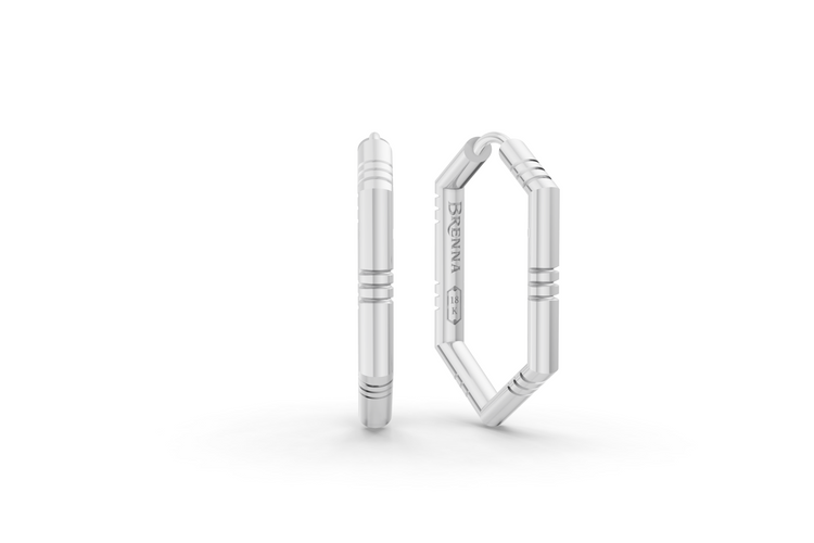 Brenna Hoops In White Gold
