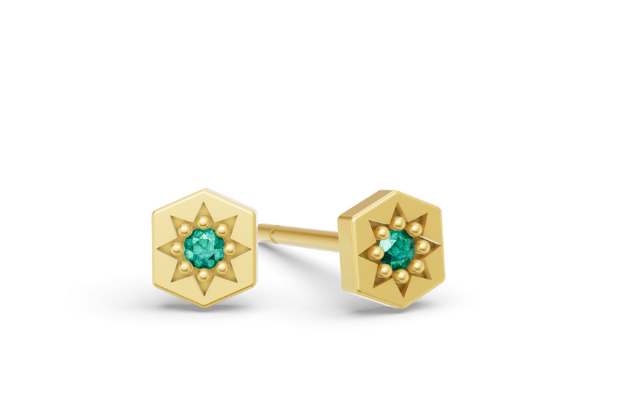 Mini Hexagon Studs