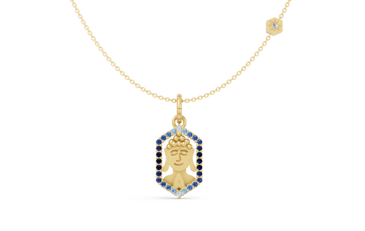 Tranquil Ombre Pleasant Buddha Charm in Yellow Gold