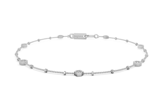 Mini Diamond by the Yard Bracelet in White Gold