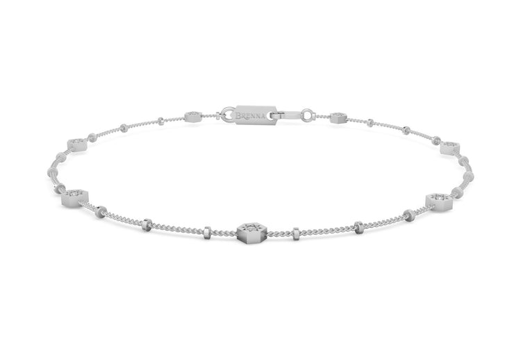 Mini Diamond by the Yard Bracelet in White Gold