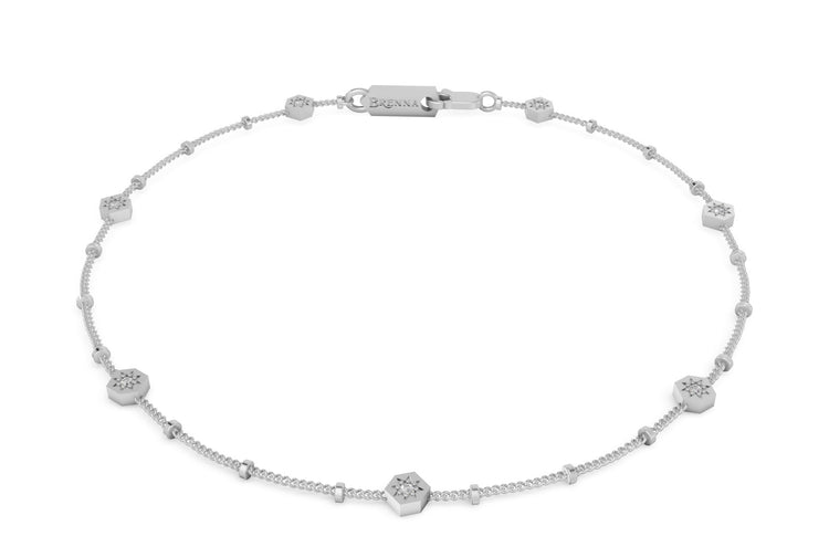 Mini Diamond by the Yard Bracelet in White Gold