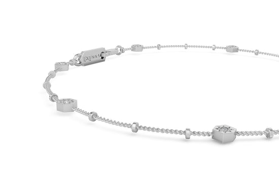 Mini Diamond by the Yard Bracelet in White Gold