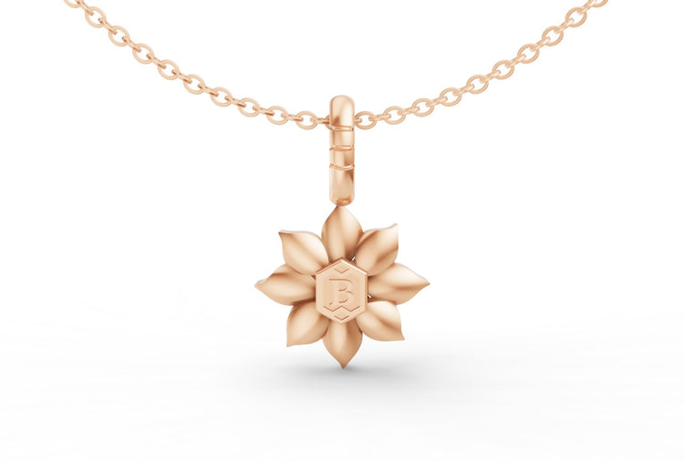 Mini Diamond Flower Charm in Rose Gold