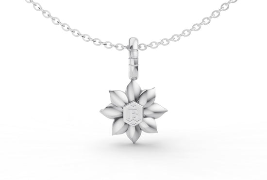 Mini Diamond Flower Charm in White Gold