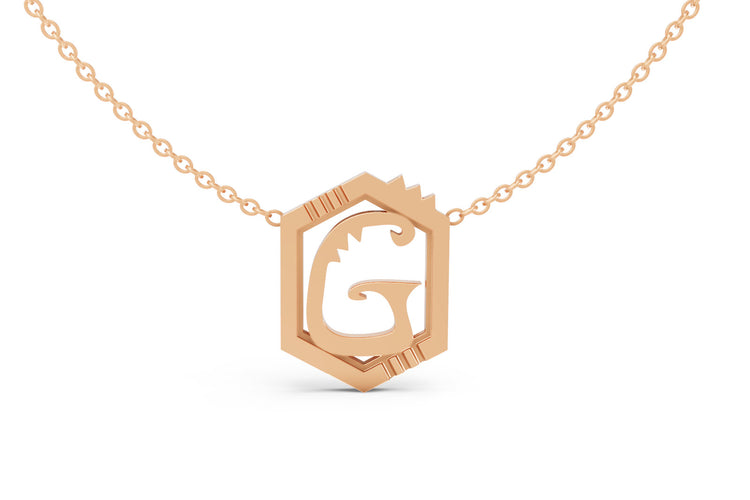 Mini Letter Necklace in Rose Gold, letter G
