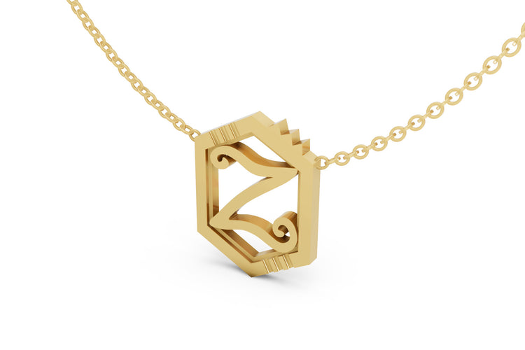 Mini Letter Necklace in Yellow Gold, letter Z