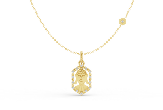 Pleasant Buddha Diamond Necklace in Gold
