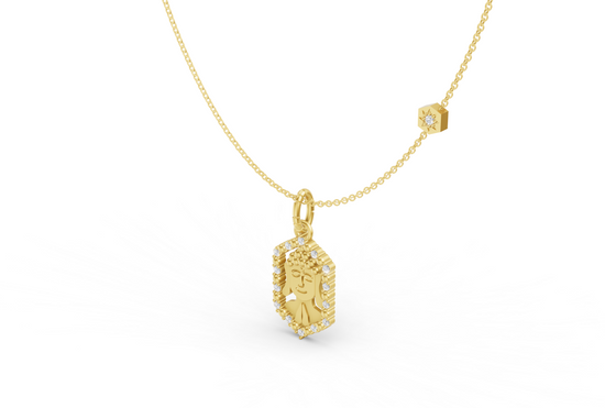Pleasant Buddha Diamond Necklace in Gold