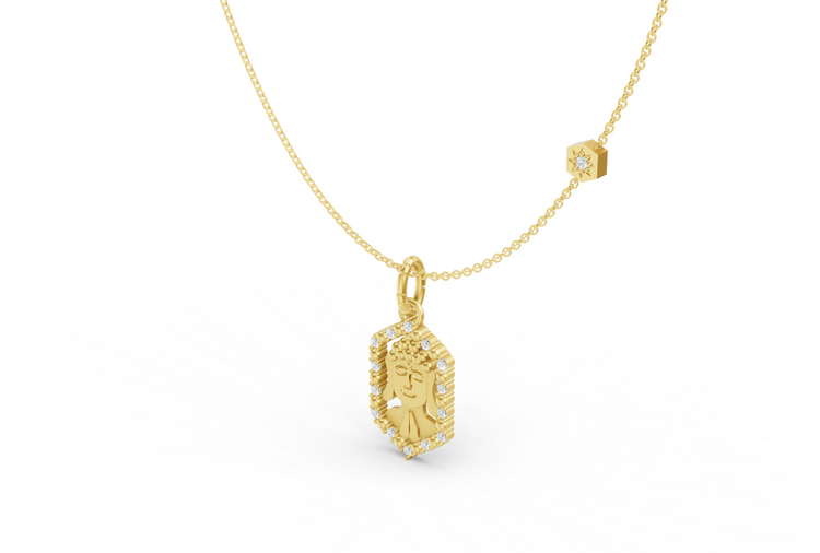 Pleasant Buddha Diamond Necklace in Gold