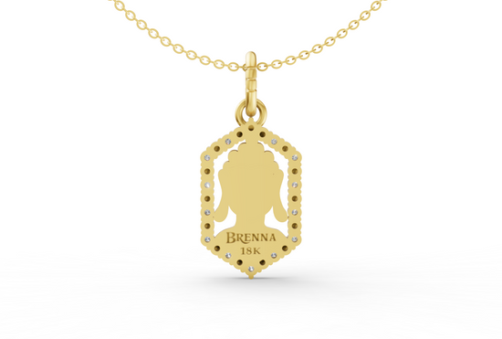 Pleasant Buddha Diamond Necklace in Gold
