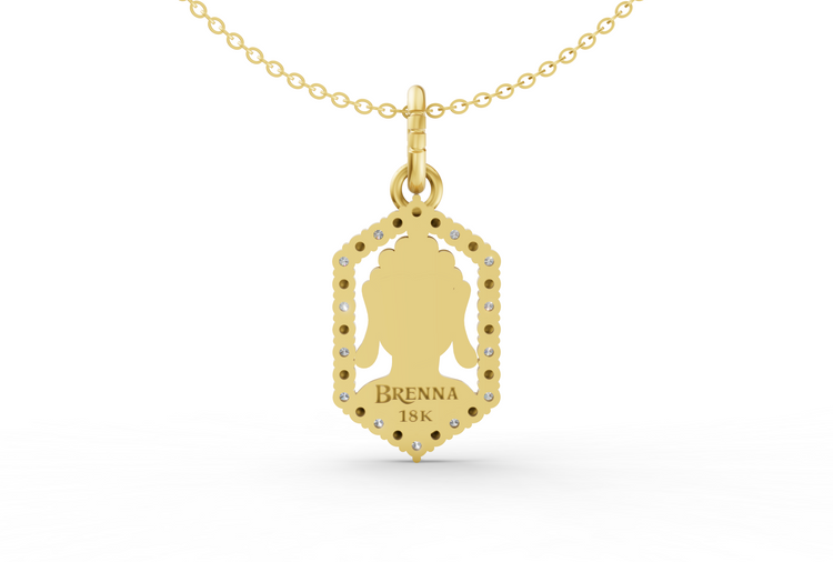 Pleasant Buddha Diamond Necklace in Gold