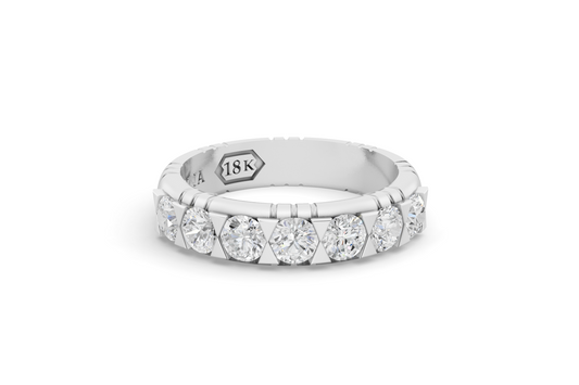 Lucky Seven Diamond Band in White Gold