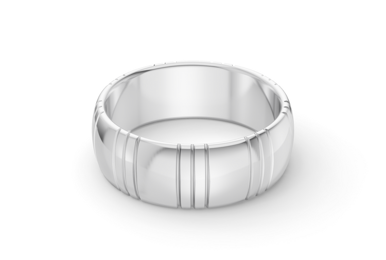 The Ahus Band in White Gold - Thick