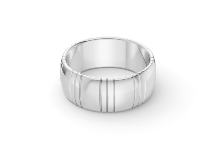 The Ahus Band in White Gold - Thick