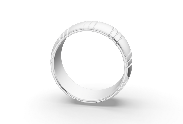 The Ahus Band in White Gold - Thick