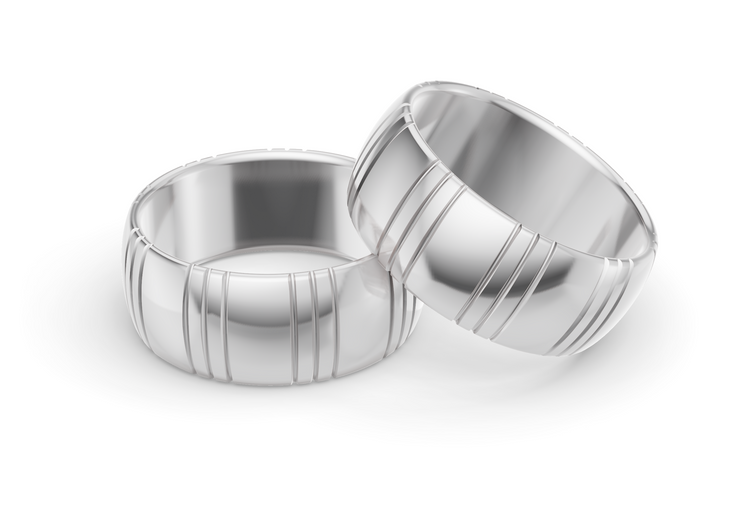 The Ahus Band in White Gold - Thick