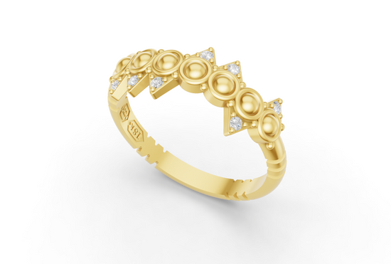 Crooked Tiara Ring - Yellow Gold