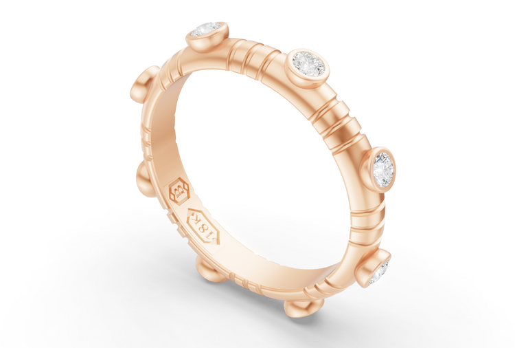 Dot Band in Rose Gold and Diamond