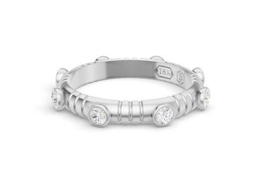 Dot Band in White Gold and Diamond 